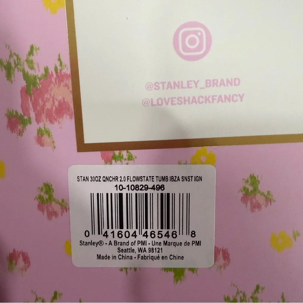 NWT Stanley x LoveShackFancy Quencher H2.0 FlowState 30 oz - Ibiza Sunset - Picture 4 of 12